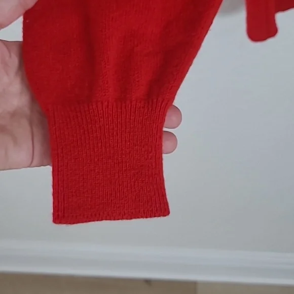 The Scotch House Red Cardigan Sweater 100% Wool Size L - Picture 3 of 9